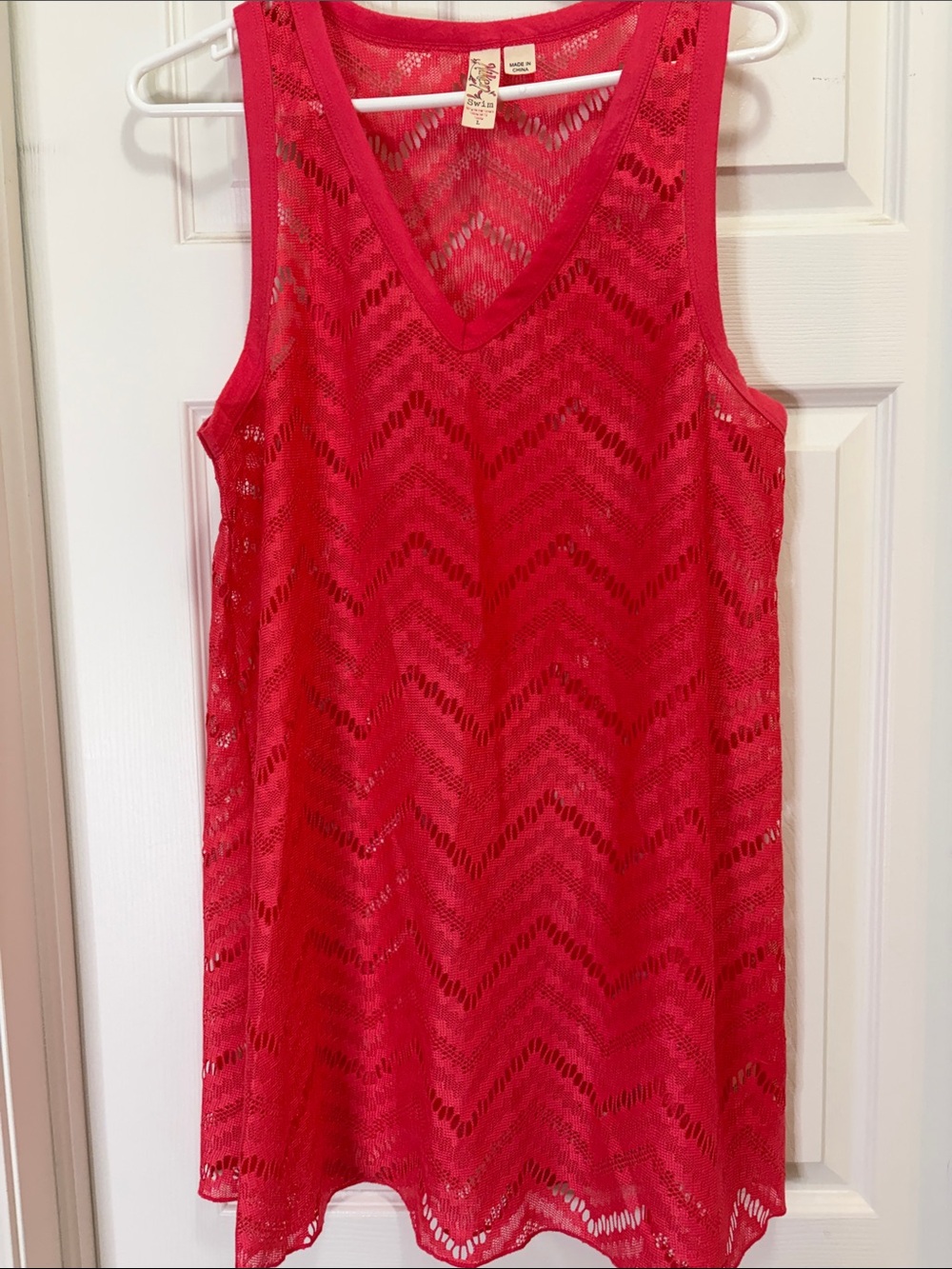Women’s Coral Lace V-Neck Swim Coverup Tank by Miken Swim